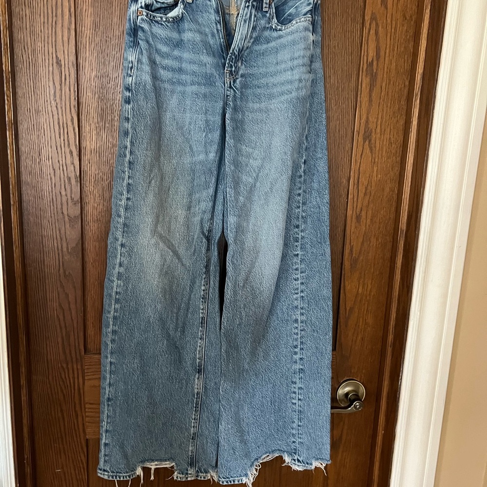 American Eagle Outfitters Blue Flare Wide Leg Jeans